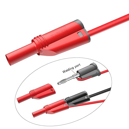 Miniatura 3 de Goupchn 5PCS Banana Plug Silicone Test Leads Kit 4mm Fully Insulated Safety Shrouded Stackable Banana Plug with Alligator Crocodile Clips Test Fork