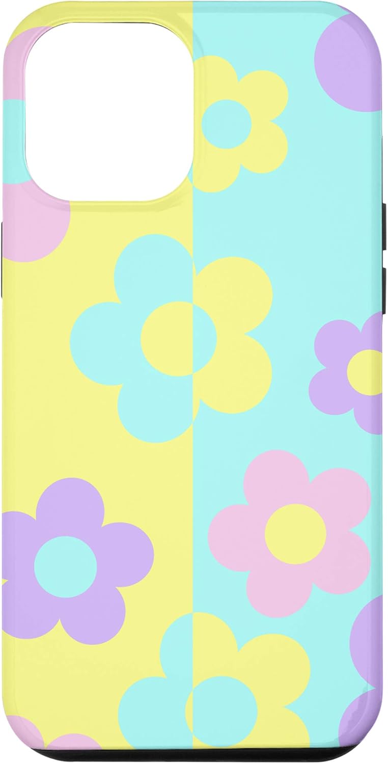 iPhone 12 Pro Max Indie Aesthetic Pastel Color Block Daisy 60's 70's Hippie Case