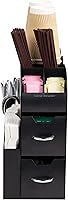 Vista 6 de Mind Reader Cup and Condiment Station, Countertop Organizer, Coffee Bar, Kitchen, Stirrers, 5.35"W x 11.25"L x 11.15"H, Black