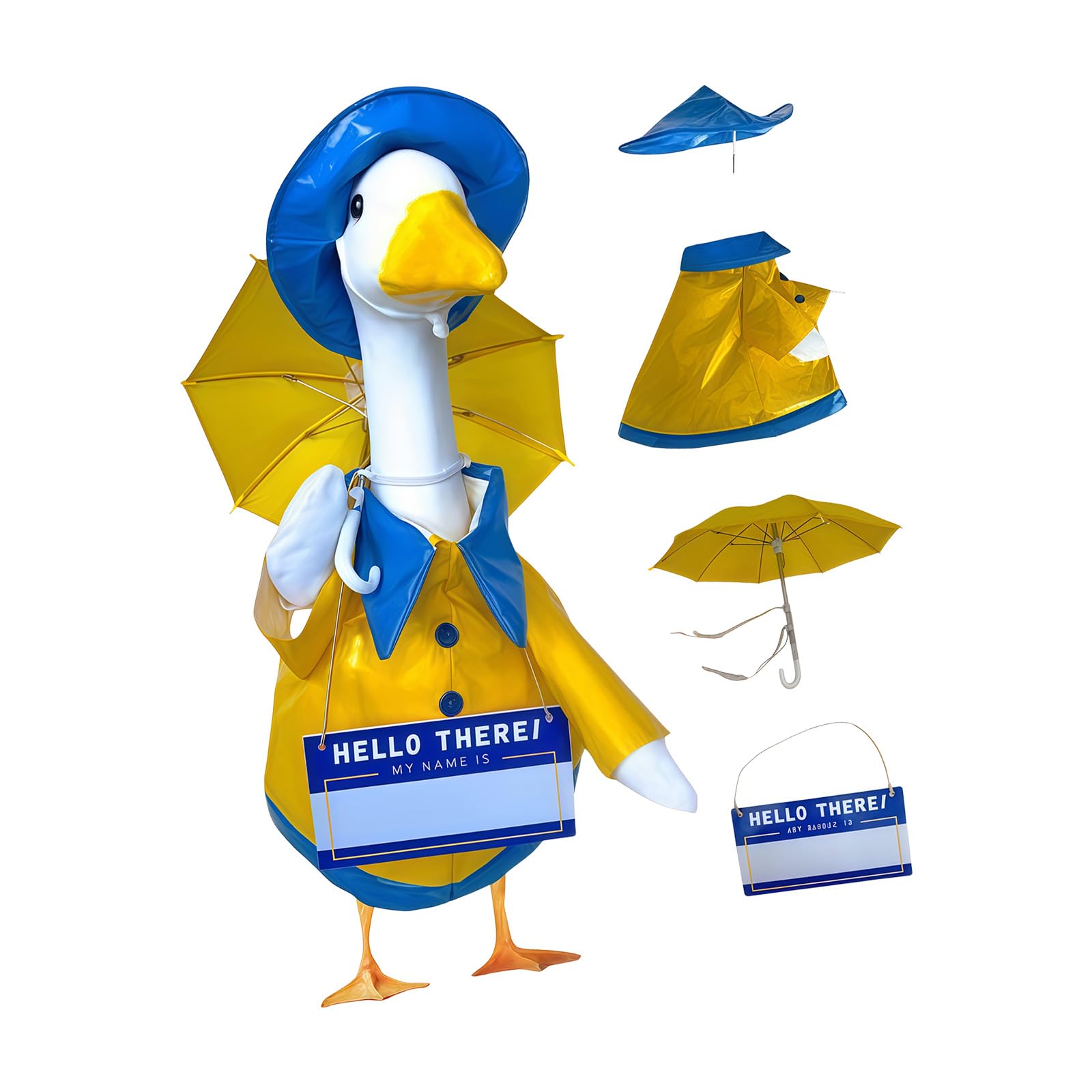 Xjdzineq Decorative Clothing Bundles for Large Fake Geese Tear Resistant Fabric with Themed Rainy Day Design Geese Outfit Waterproof Costume