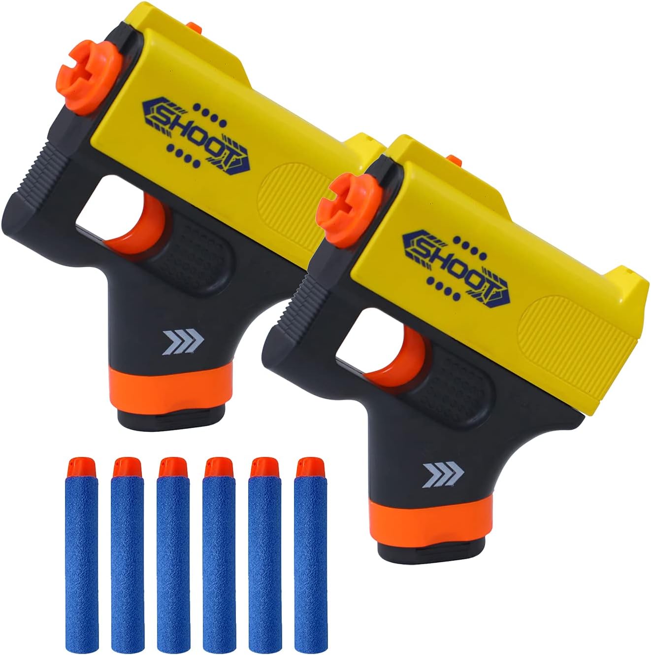 Divi Divine Toy Soft Bullet Gun with Foam Bullets & Light Toy Guns for 3+ Kids, Durable and Safe Design, Easy to Operate Playtime Guns for Shooting Imaginary Targets (Set of 2 , Yellow)