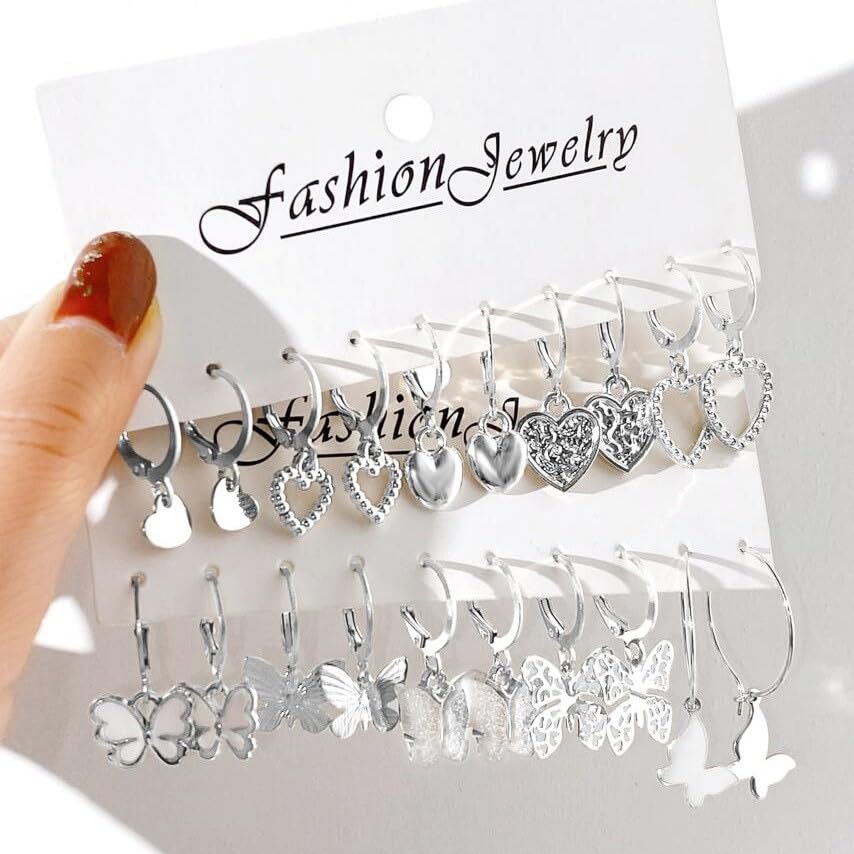 Image of Shining Diva Fashion Combo Set Stylish Drop Earrings for Women and Girls