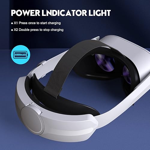 Miniatura 2 de VINDIJA Head Strap for Oculus Quest 2 with Battery Built-in 6000mAh Battery Replacement Elite Strap for Quest 2 Accessories with Gravity Balance for