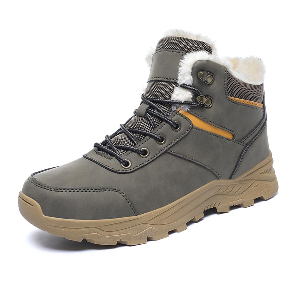 Męskie Buty Śniegowe Zimowe Buty Outdoorowe Ciepłe Podszyte Futrem Buty Turystyczne Wodoodporne Antypoślizgowe i Lekkie Botki Do Kostki