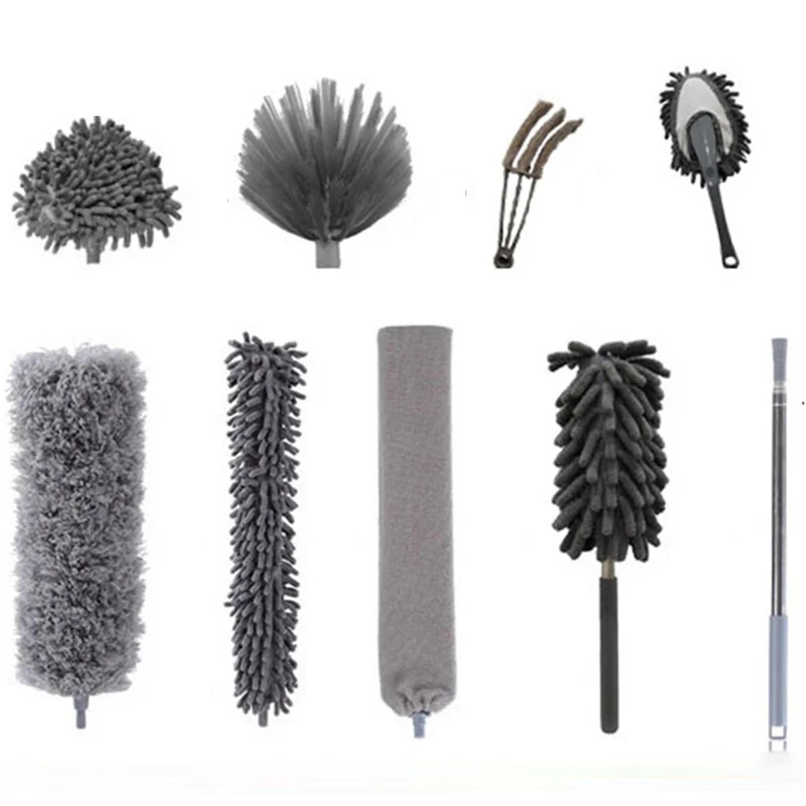Cepillo for Polvo de Microfibra, Extensible, retráctil, for Limpiar Huecos, for Limpieza de techos y Coches. para Telarañas(9pcs)
