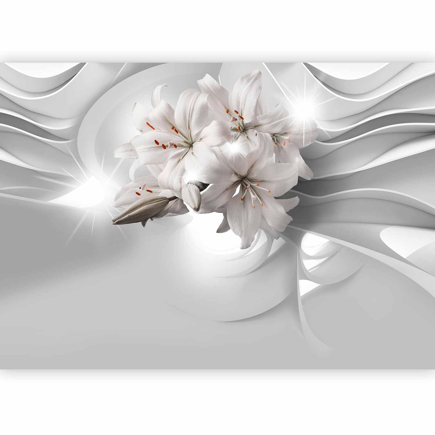 murando Photo Wallpaper Lily Abstraction 100x70 cm Non-Woven Premium Art Print Fleece Wall Mural Decoration Poster Picture Design Modern 3D b-C-0203-a-a โ image 1