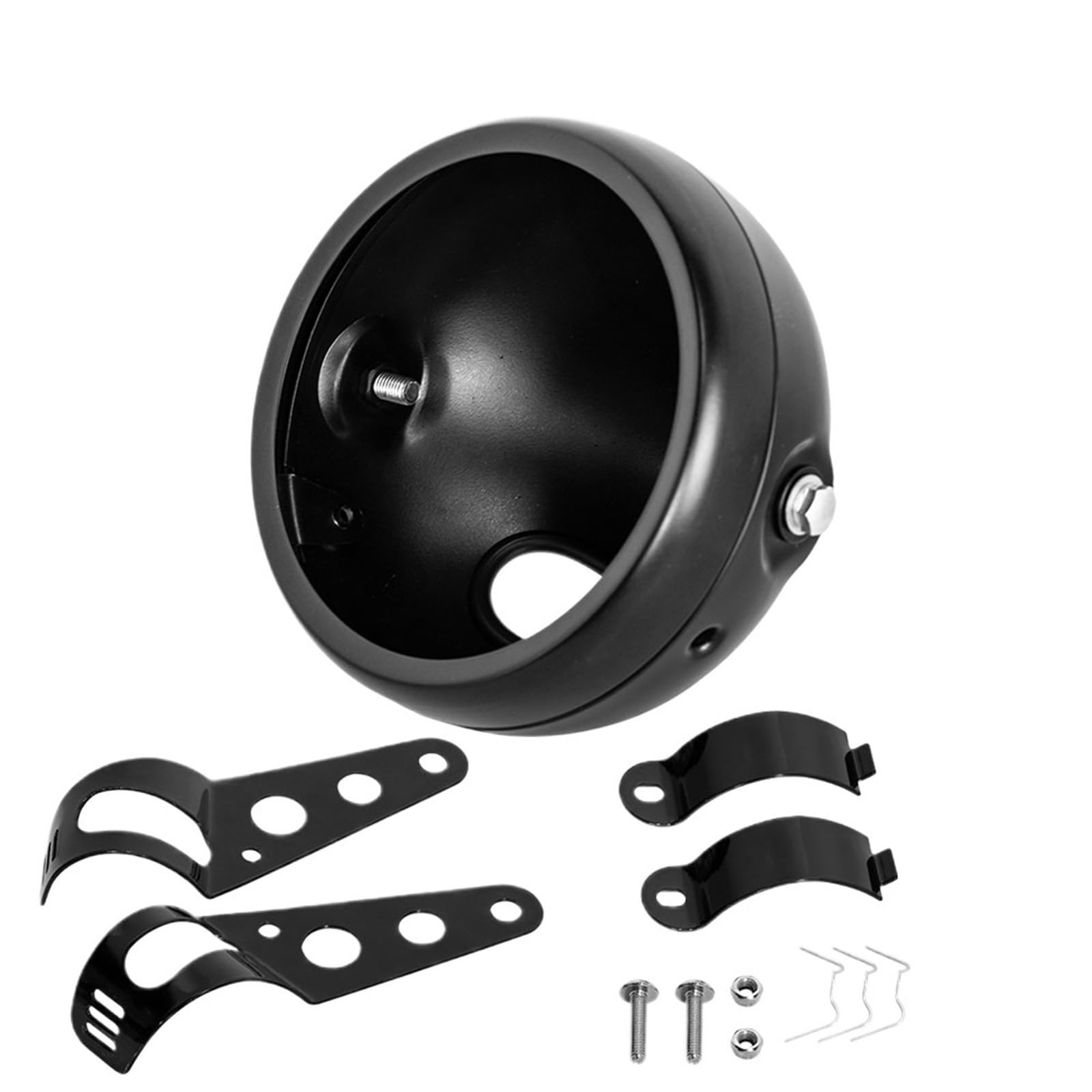 Headlight Bracket Mount Fit for Harley for 5.75 Inch Headlight Headlamp Side Mounting Housing Bucket Cover Lighthouse Holder(A Set)