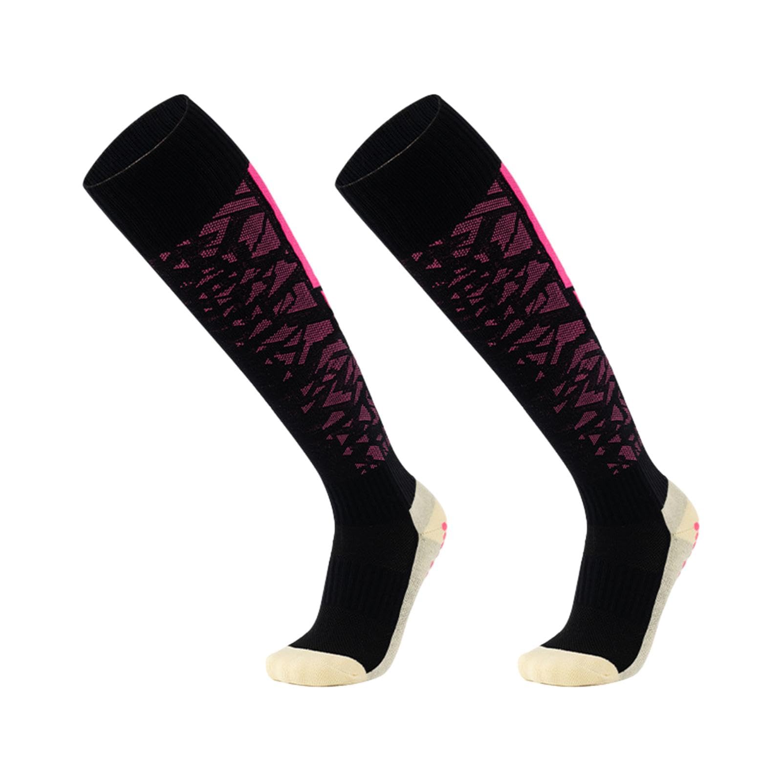 Soccer Sock Knee High Long Tube Socks Football Athletic Socks Black and Pink|Clothing Shoes & Accessories | Mens Clothing | Socks-picture-15