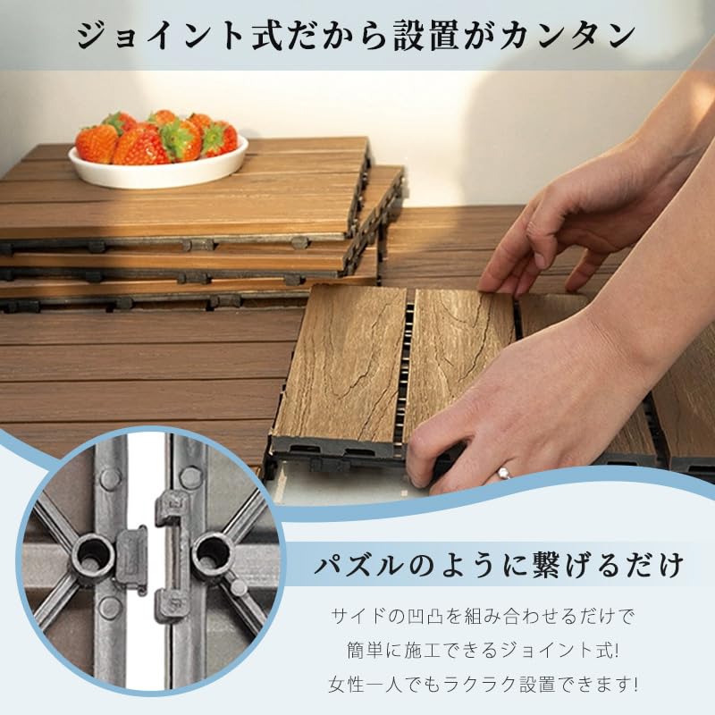 値下げ　新品.未使用❤️人工ジョイントパネル30×30×2cm 30枚 Amazon.co.jp: ウッドパネル 人工木 30×30×2cm 正方形 ジョイント式