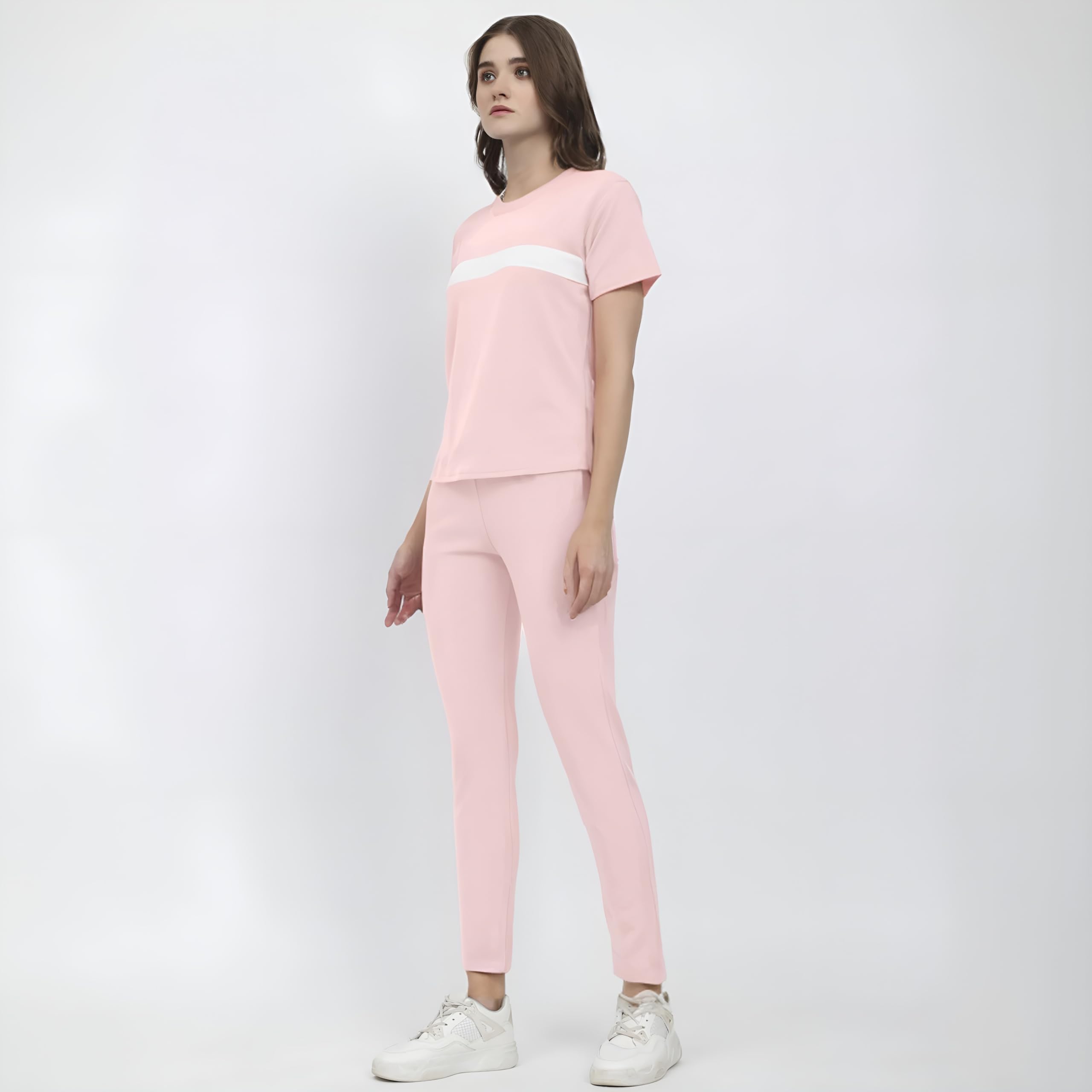 Regular Print T-Shirt & Track Pants Set track suits for girls & womens-image-35