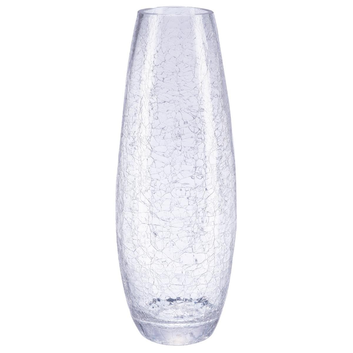 Vase en verre craquelé pour grands bouquets de fleurs et pampas