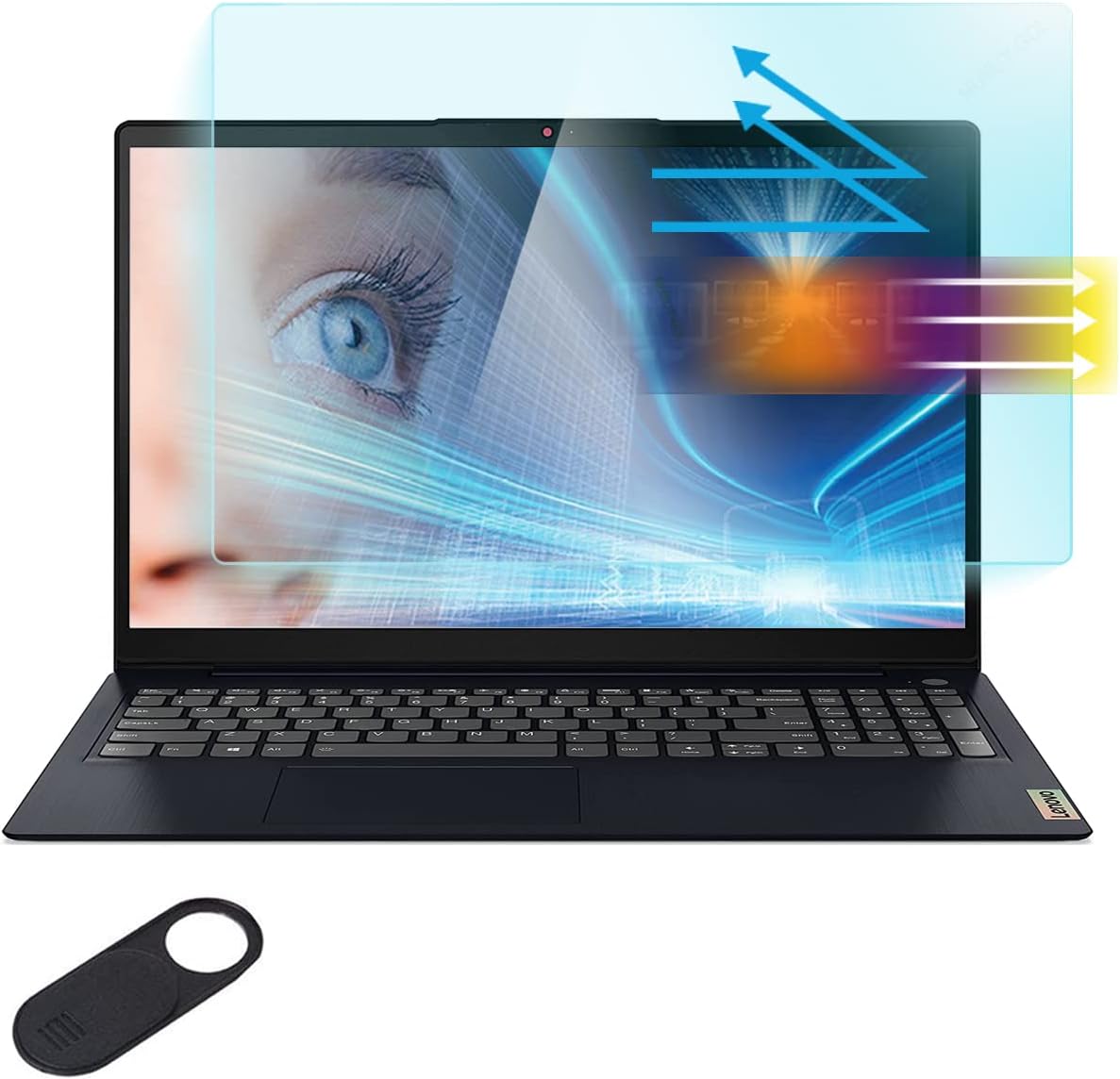 Anti Blue Light Screen Protector for 15.6" Lenovo IdeaPad 1 1i 3 3i 5 5i 15.6, IdeaPad Slim 3 3i 15.6", Yoga 7 7i 15.6, Legion 5 5i 15.6, Thinkpad 15.6, LQQ 15.6 Eye Protection UV Glare Filter