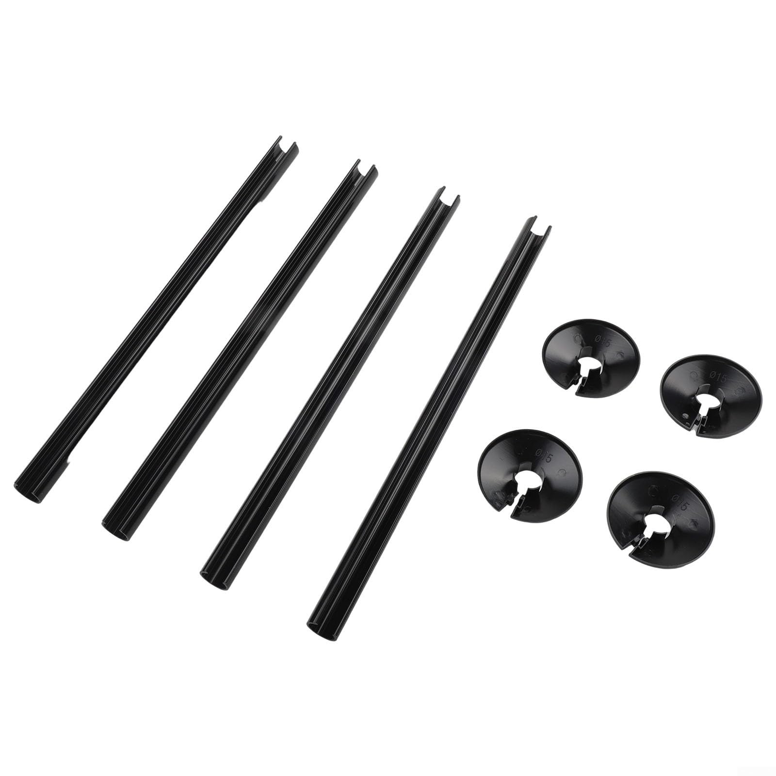 4 Pack Radiator Pipe Covers And Collars For 15mm Heating Pipes Black Silicone Sleeves 300mm Length With Rings To Unsightly Tubes In Home Or Office Decor