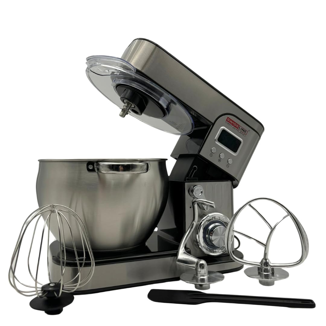 Swiss Line Switzerland Keukenrobot - Keukenmachine - 12L - 2800W - RVS - Digitaal Scherm (9L - Digitaal)