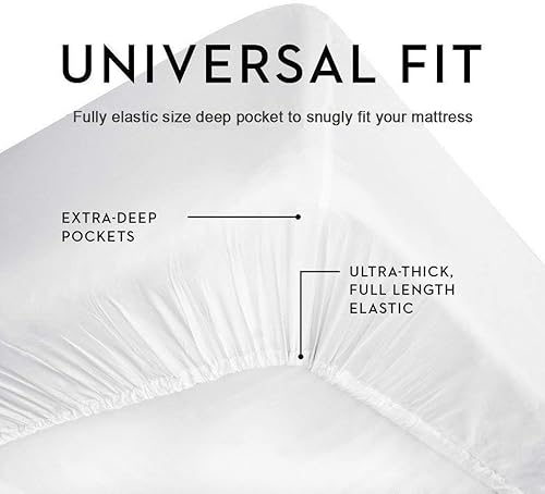 Miniatura 5 de Cottington Lane Sábanas para autocaravanas 100% algodón egipcio, tamaño Queen corto de 60 x 75 pulgadas, juego de sábanas de 4 piezas de alta