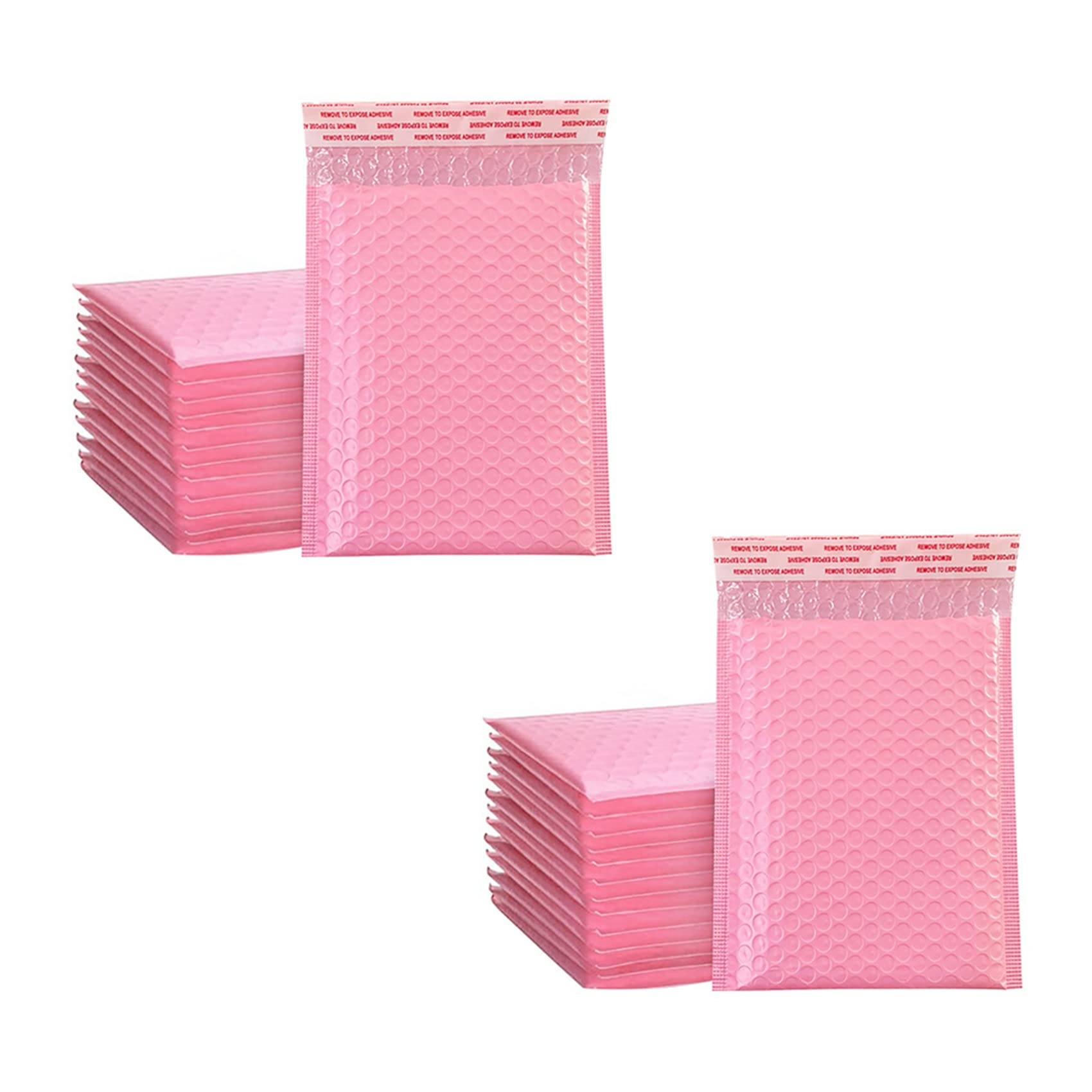Lot de 100 enveloppes en mousse auto-adhésives rembourrées avec bulles - Rose