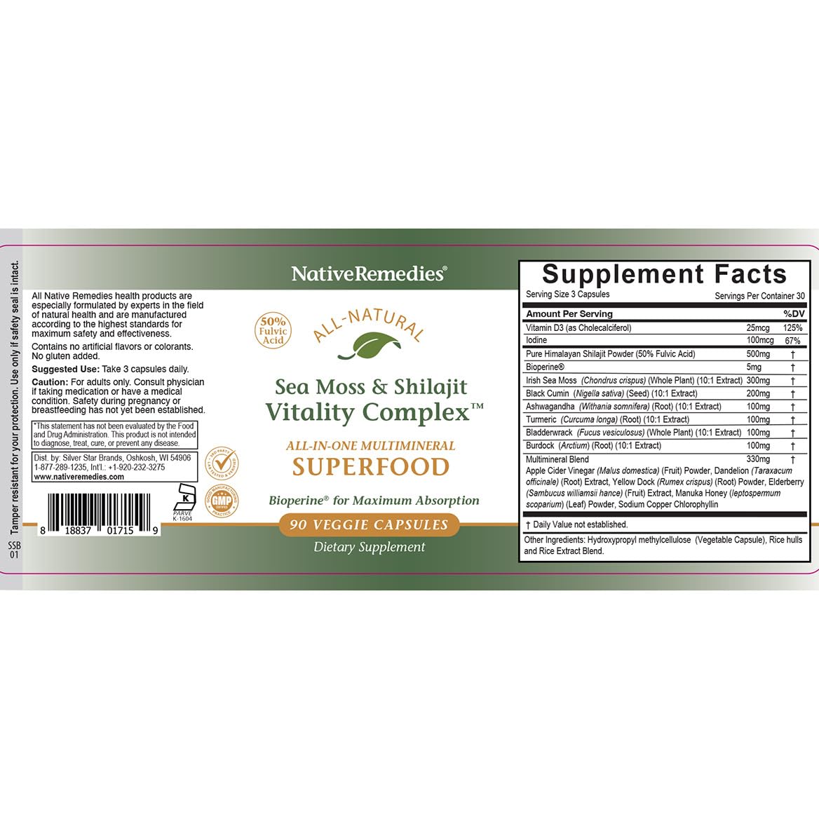 Native Remedies Sea Moss & Shilajit Complex - Natural Energy & Immune — Amazon image 9