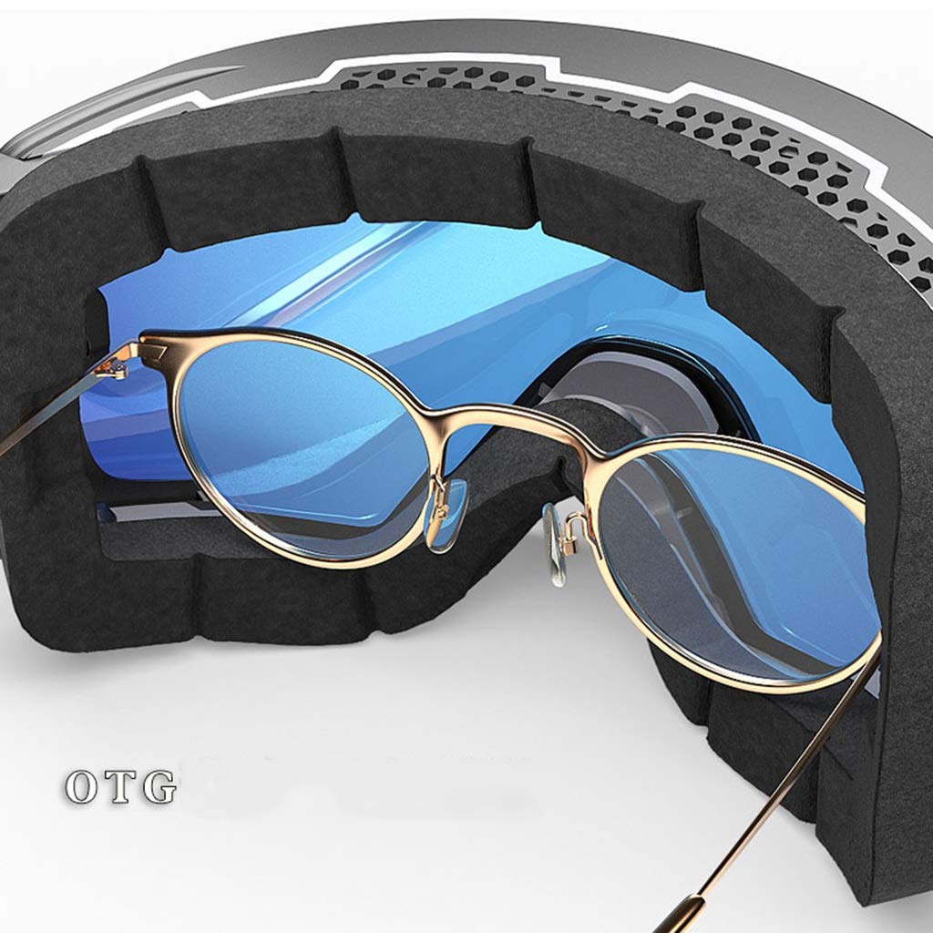 Gogle narciarskie Hyperboloid HD Dwuwarstwowe przeciwmgielne Gogle narciarskie Sprzęt Magnetyczne Quick Release Cocker Krótkowzroczność Okulary Unisex Gogle Gogle śnieżne (kolor: F Rozmiar: 17,5 * 9,