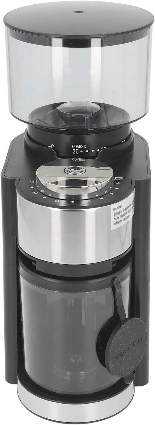 Home Kitchen Steel Blades Coffee Grinder with 25 Grind Setting Blower for Pot Siphon Pot French Press Pour Over Pot Coffee Bean Grinder 150W Electric Burr (US Plug 110V)