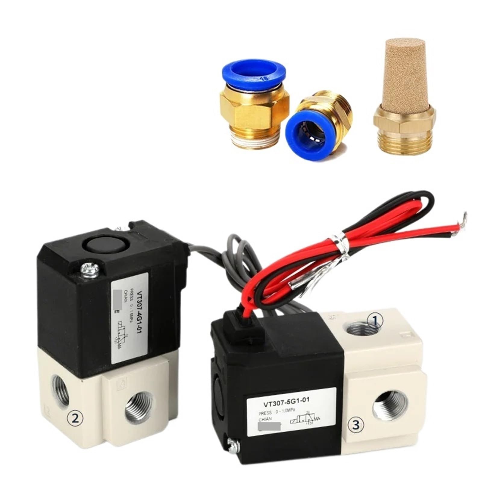 Vanne pneumatique 2 positions 3 voies VT307V pilot-operated pour vide 220V 24V