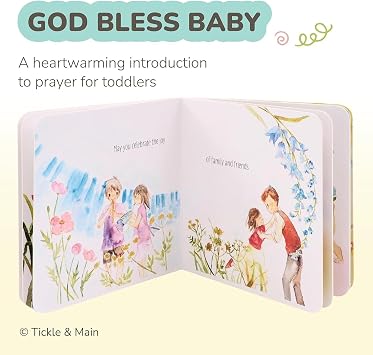 Tickle & Main Catholic Baptism Gift Set - 2-Pc White Presentation Box - Interactive Prayer Lamb & Babys First Prayer Book - Christening Gifts for Boys & Baby Girls Ages 2+