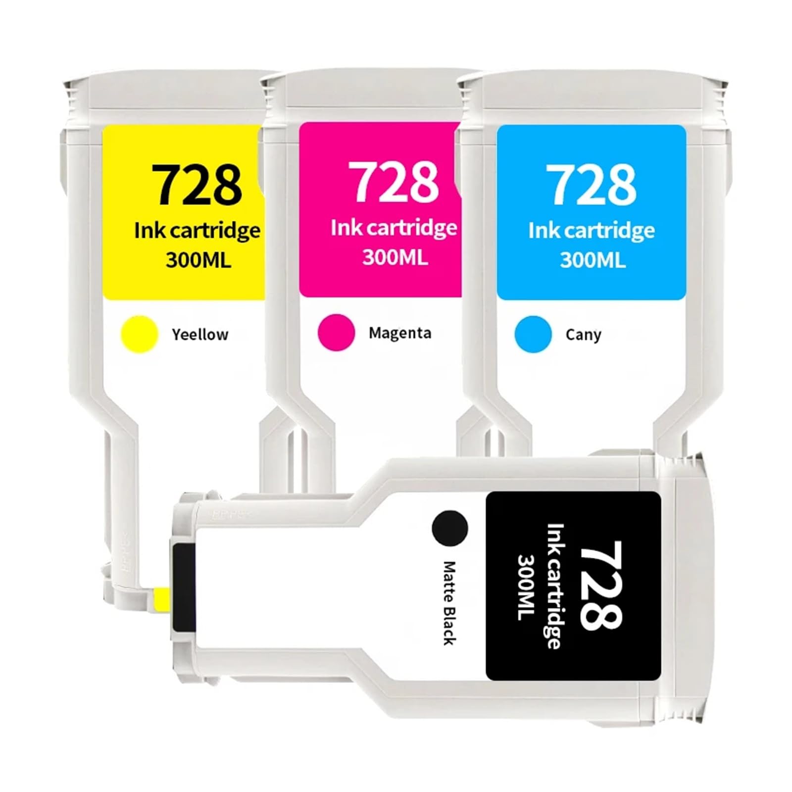728 cartucce d'inchiostro compatibili for HP DesignJet T730 T830 | F9J68A F9J67A F9J66A, inchiostro pieno, 300 ml/cartuccia(4color)
