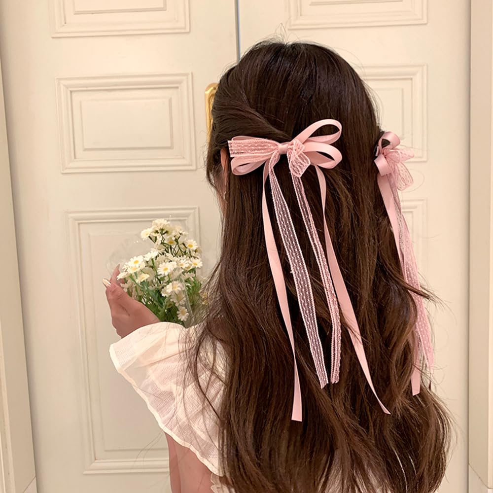 Amazon.com : 6Pcs Lace Hair Bow for Women,Cute Hair Bows Barrettes
