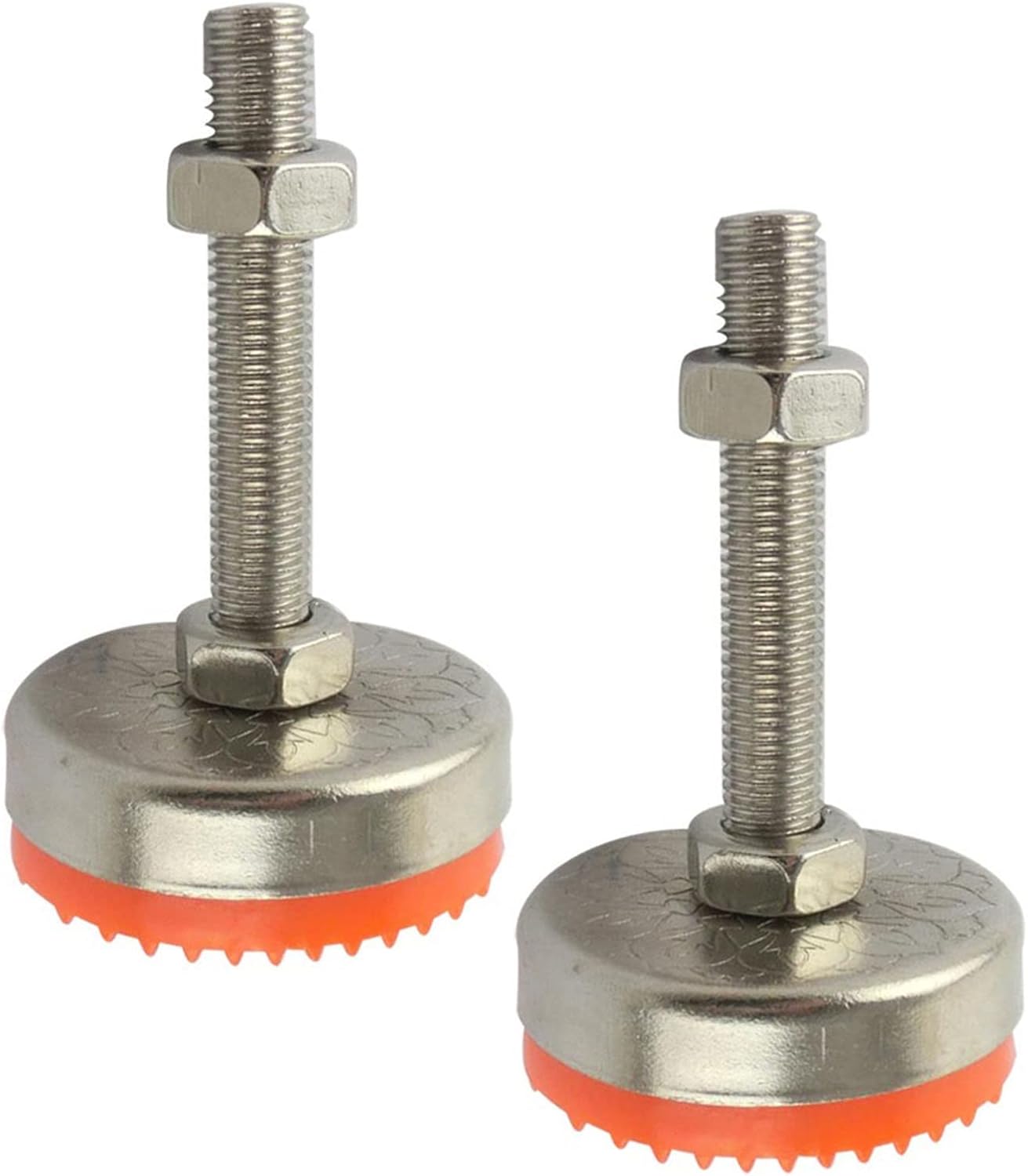 BREAKA 2pcs Thread Adjustable Furniture Foot Cups, 80mm Diameter TPU Non-Skid Base, for Garages, Workshops, Offices, Articulated Leveling Foot (Size : 80XM14X100MM)