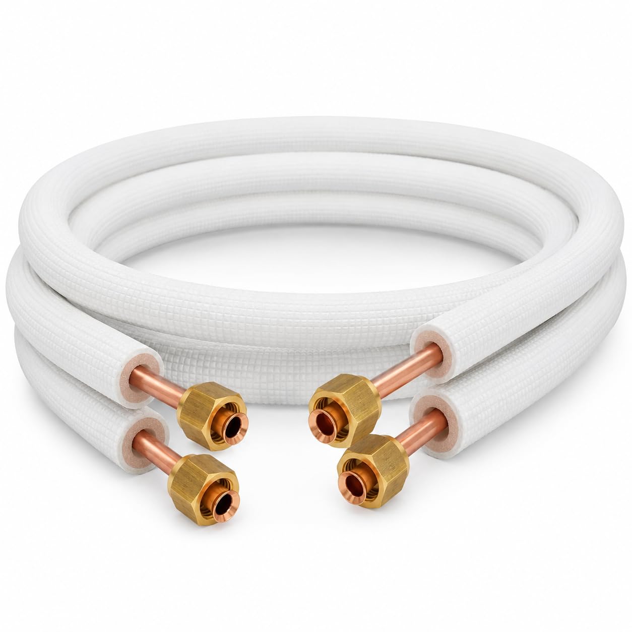 Kit de Tubería de Cobre Aislada para Aire Acondicionado Split, 1/4" y 3/8", Compatible con R32, R410A y R407C, Tubo Frigorífico con Tuercas (300, Centímetros)