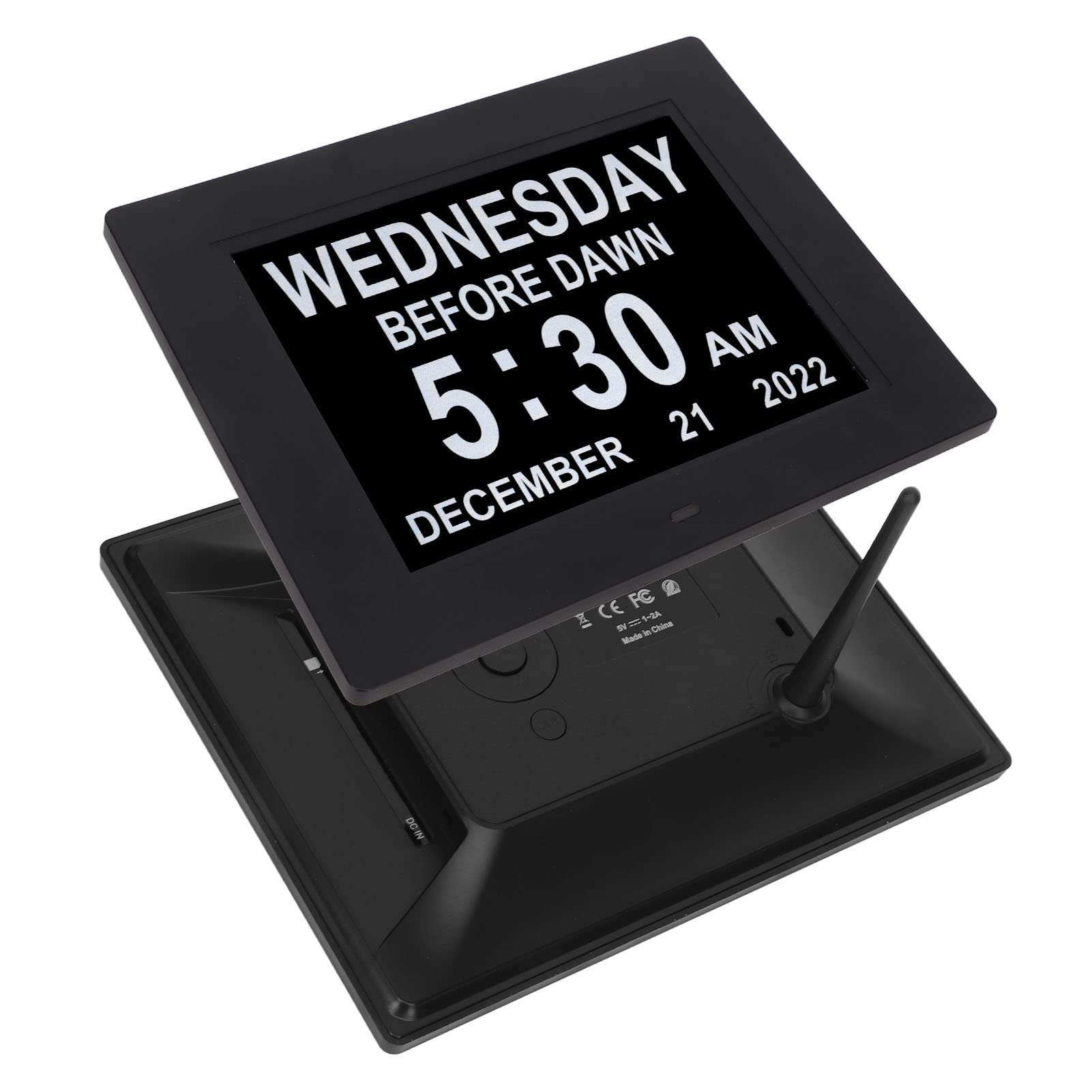 Alarmas Reloj Digital, Recordatorios Personalizados y Reloj con Calendario, Compatible con 8 Idiomas, Pantalla Grande 1024X768 300Cd/M2, Reloj con Fecha y Día No Abreviados Personas Mayores (UE)