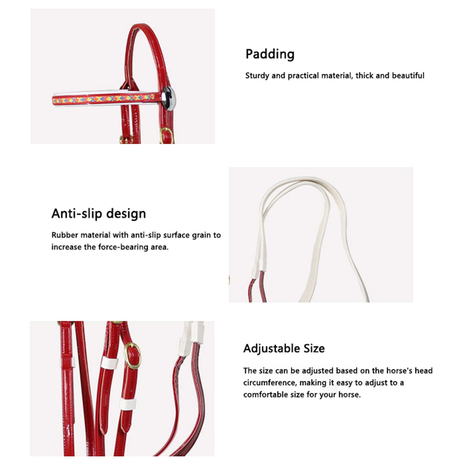 Cabeza de jaula de nylon pesada ajustable, Cabecera Anatómica de Potro Multicolor L Hierro Ajustable for Entrenamiento Manejo Diario(Burgundy)