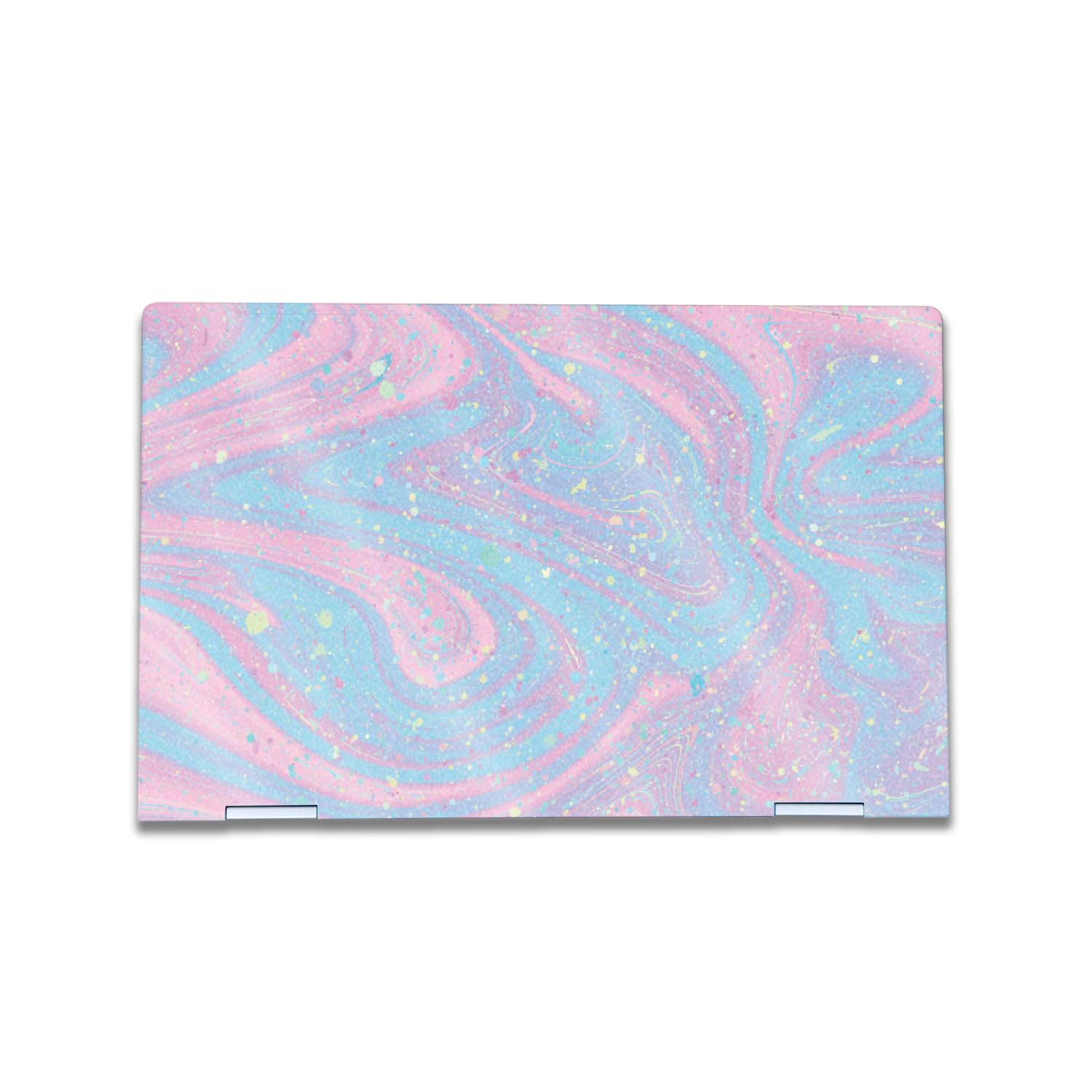 Glossy Glitter Laptop Skin Compatible with HP Envy x360 15” (2023) - Cotton Candy Swirl - Premium 3M Vinyl Protective Wrap Decal Cover - Easy to Apply | Crafted in The USA by MightySkins