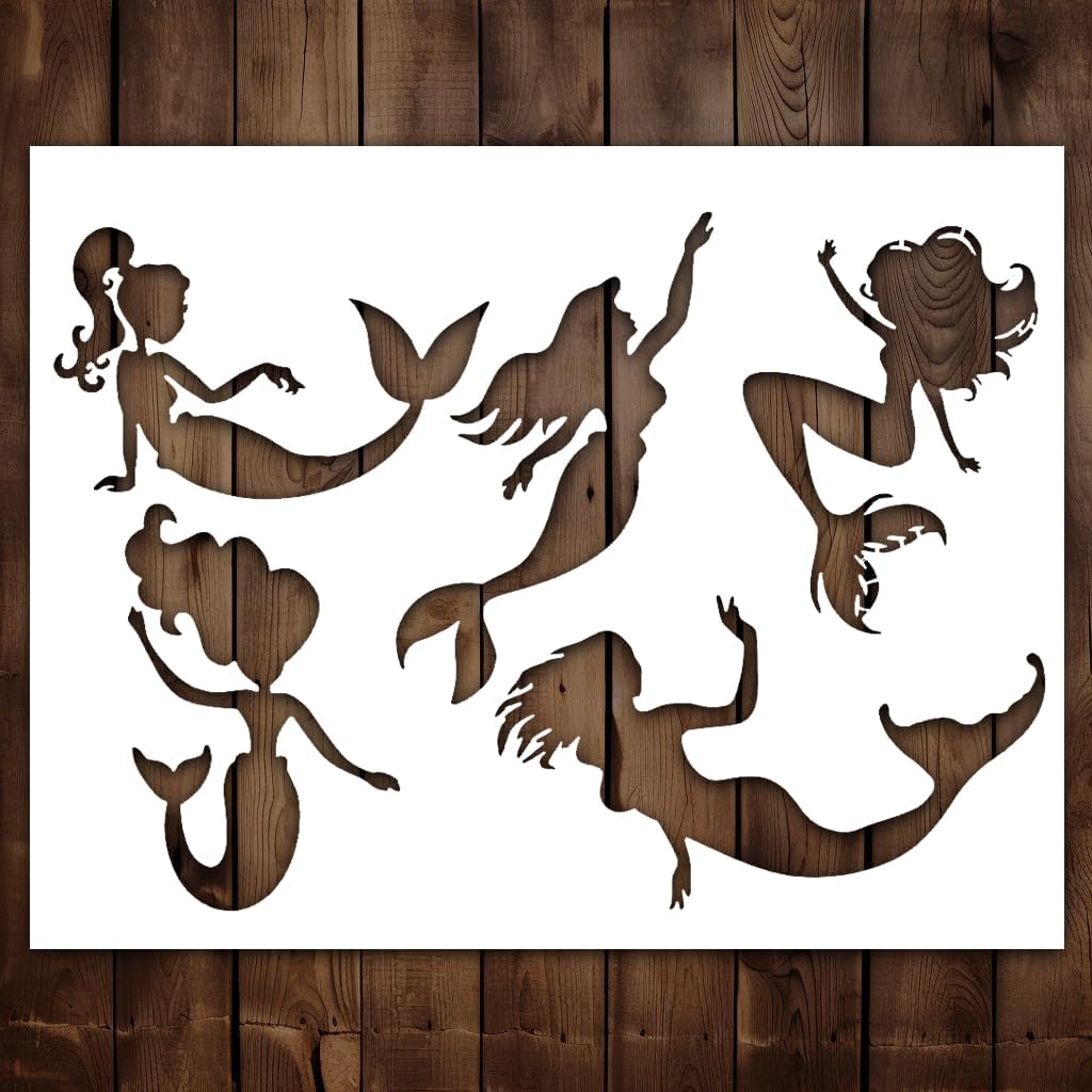 Mermaid Stencils, Mermaid Stencil, Ocean Stencils for