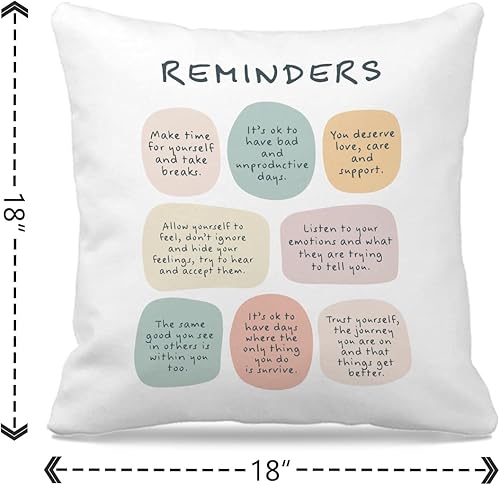 Miniatura 4 de Things I Can Control - Juego de 2 fundas de almohada inspiradoras de 18 x 18 pulgadas, decoración de salud mental para el hogar, psicología,