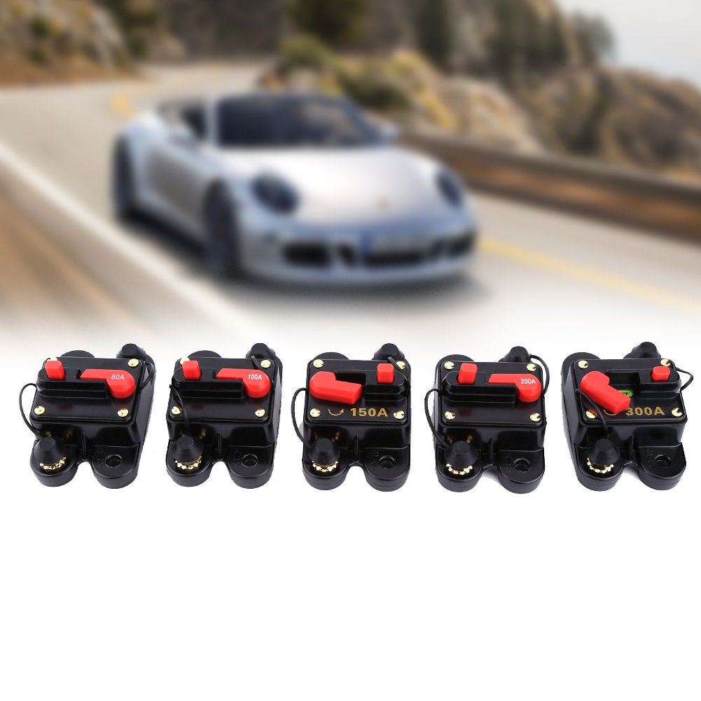 Interruttore Automatico Circuito Fusibile Reset, Portafusibili 12V 200A Attacco Batteria Portafusibile Circuito per Auto Nave Bicicletta per La Protezione Sovraccarico di Audio