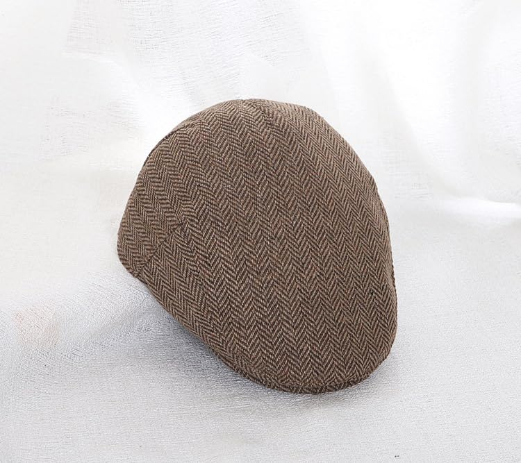 Cabbie Newsboy Hat for Kids Vintage Beret Tweed Pageboy Cap Forward Flat Cap for Toddler Girls Boys 4-9Y4