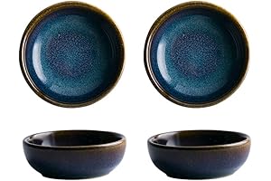 Multipurpose Porcelain Side Dish Bowl (Set of 4) - Stylish Blue Design...