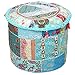 Stylo Culture Pouffe Et Tabouret Grand Housse De Sac D'haricot Vintage Turquoise Ethnique Brodé Patchwork Coton Housse De Pouf Ottoman Traditionnel Tissu Rond (22x22x13 Pouces) 55cm