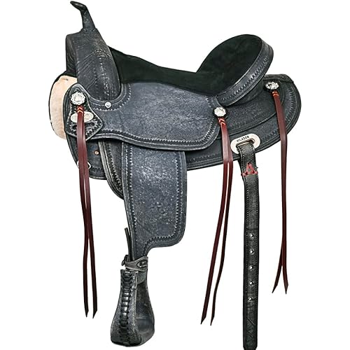 HILASON Western Horse Treeless Trail Pleasure American Leather Saddle | Barrel for Horses