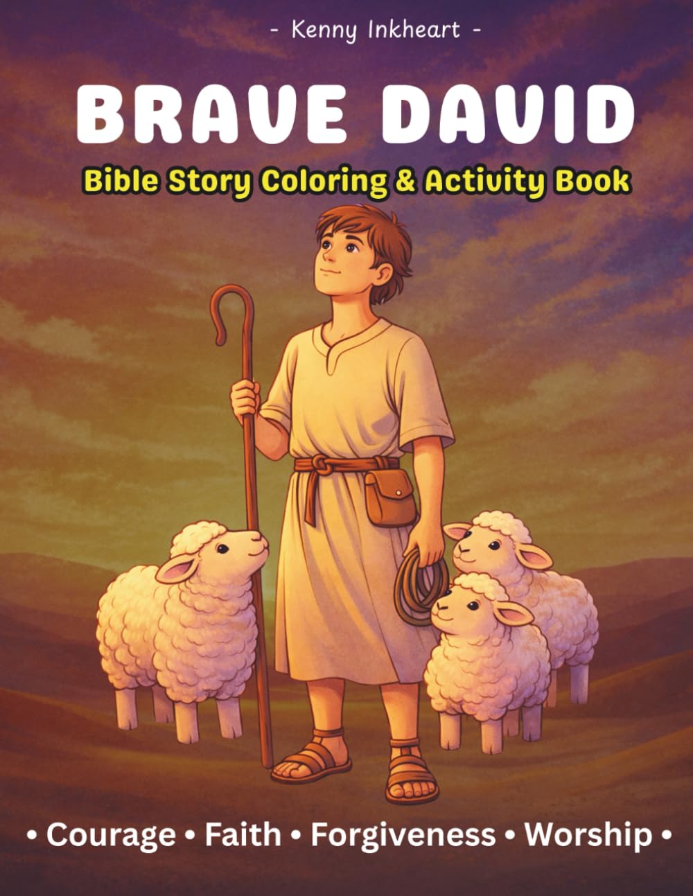 Brave David: A Bible Story Coloring & Activity Book for Kids Featuring Courage, Faith, Forgiveness, and Worship