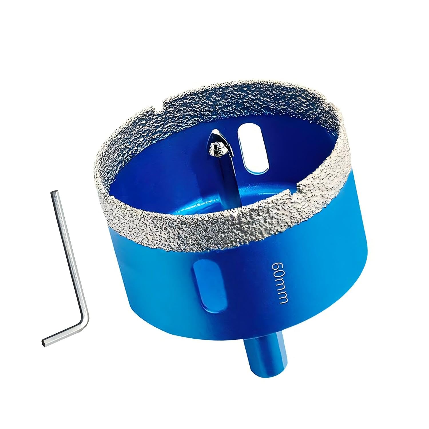 60MM Diamond Hole Saw with Pilot Center Drill Bit,Glass Hole Saw Core Drill Bit with Diamond Surface Coating,Vacuum Brazed Diamond Core Hole Cutter for Tile,Porcelain,Glass