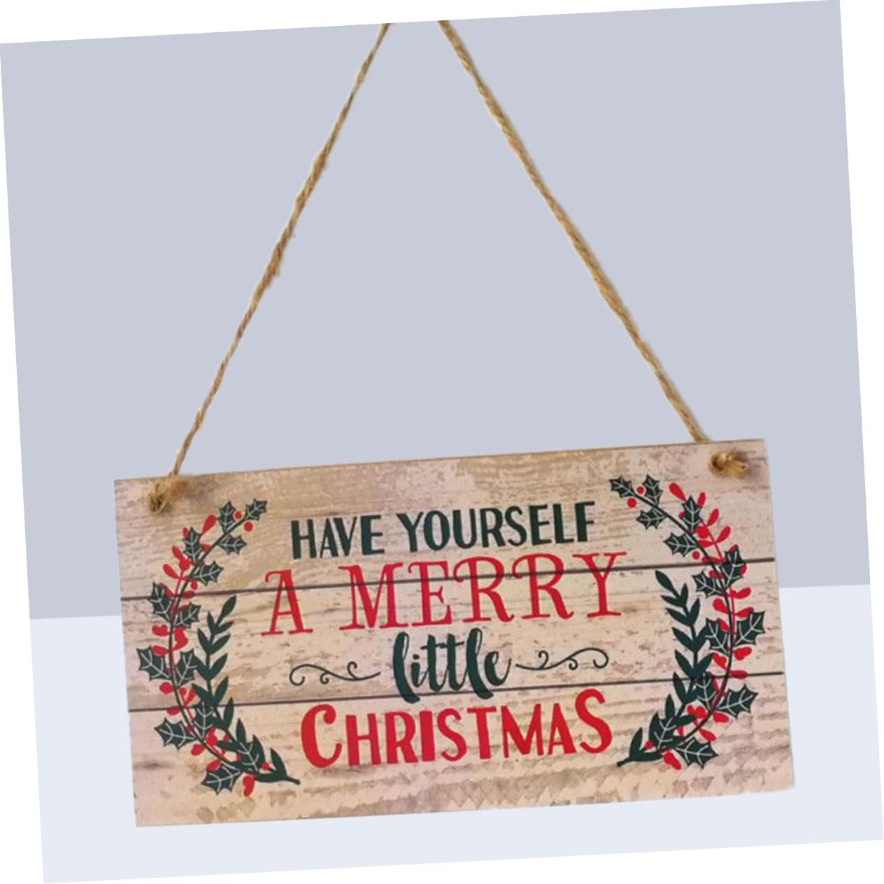 Adorno en Madera Navideño de Puerta 20x10x0,5 Cm para Diseño Brillante y Festivo para Embellecimiento Navidad de Pared