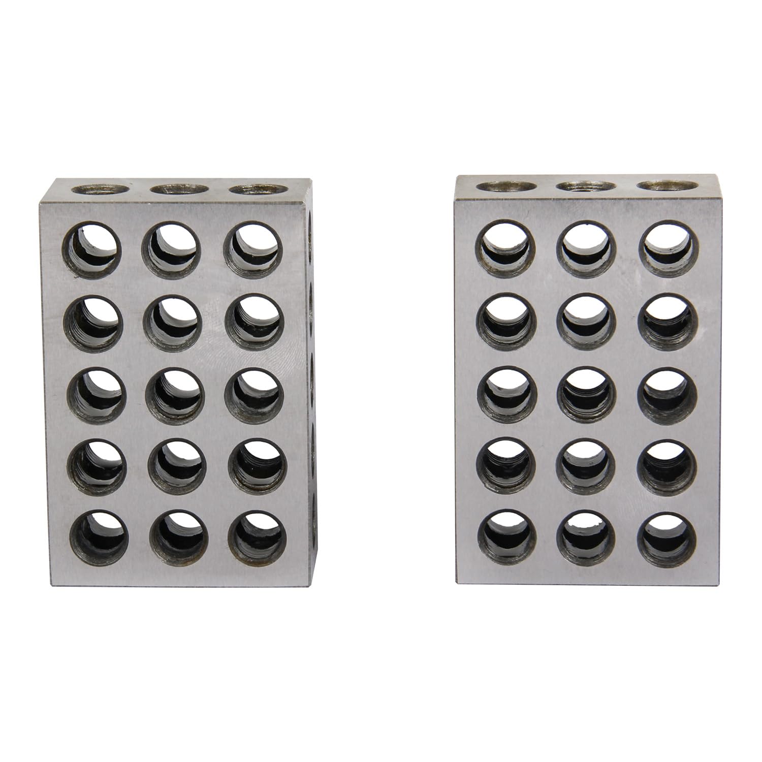 BOKA 2pcs 25 x 50 x 75 mm Stahlgehärtete metrische Präzisionsblöcke，23 Löcher Fräsen Parallel Spannblock，Parallelblöcke Metrische, Spannblöcke Metrisch, Fräsmaschinenzubehör für Fräsmaschinen