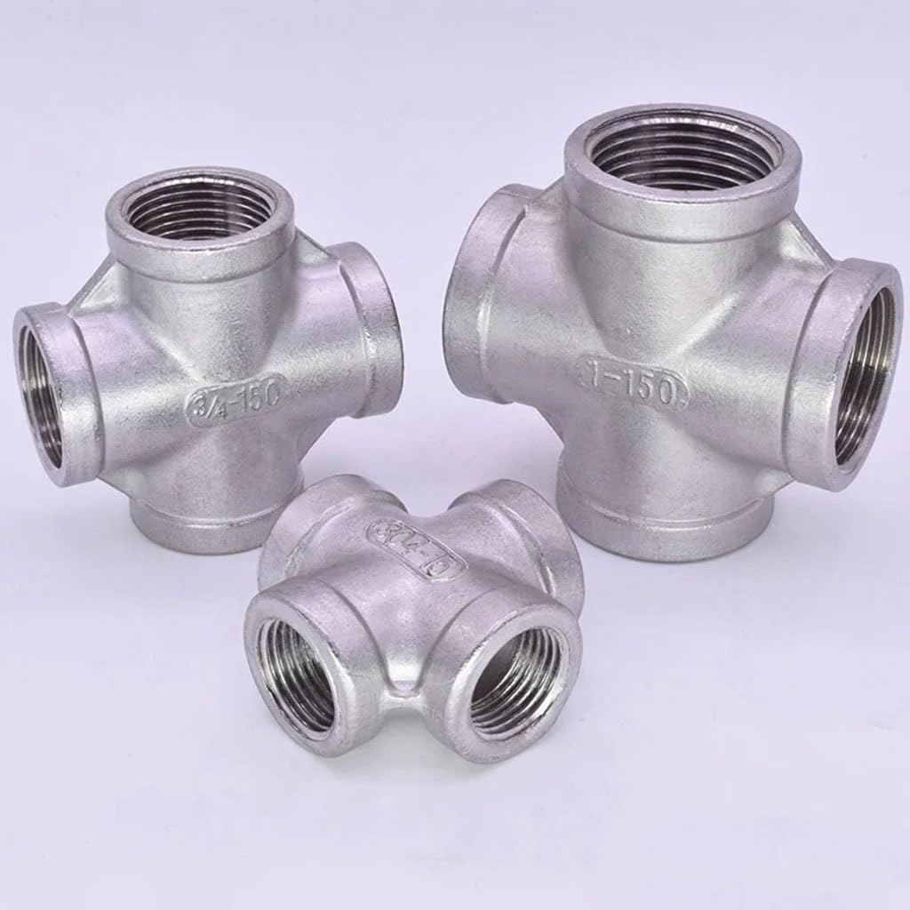 1 Pieza 1/8 "1/4" 3/8 "1/2" 3/4 "1" 2 "Divisor De 4 Vías Hembra En Cruz De Acero Inoxidable 316 Conector De Ajuste De Tubería Acoplador(2")