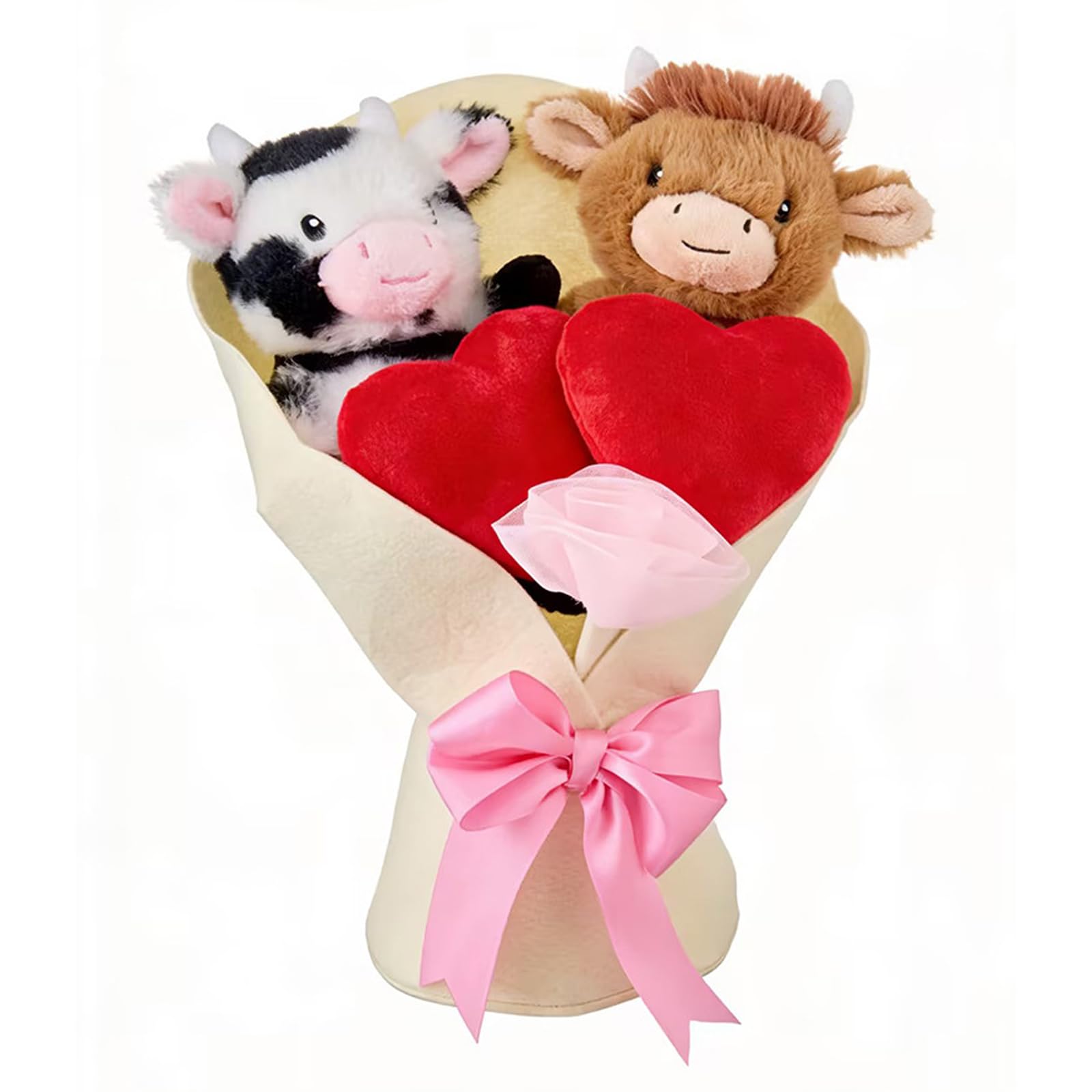 SHINLHUA Lovely Stuffed Plush Doll Bouquet Valentine Themed for Her Sweet Valentine Plush