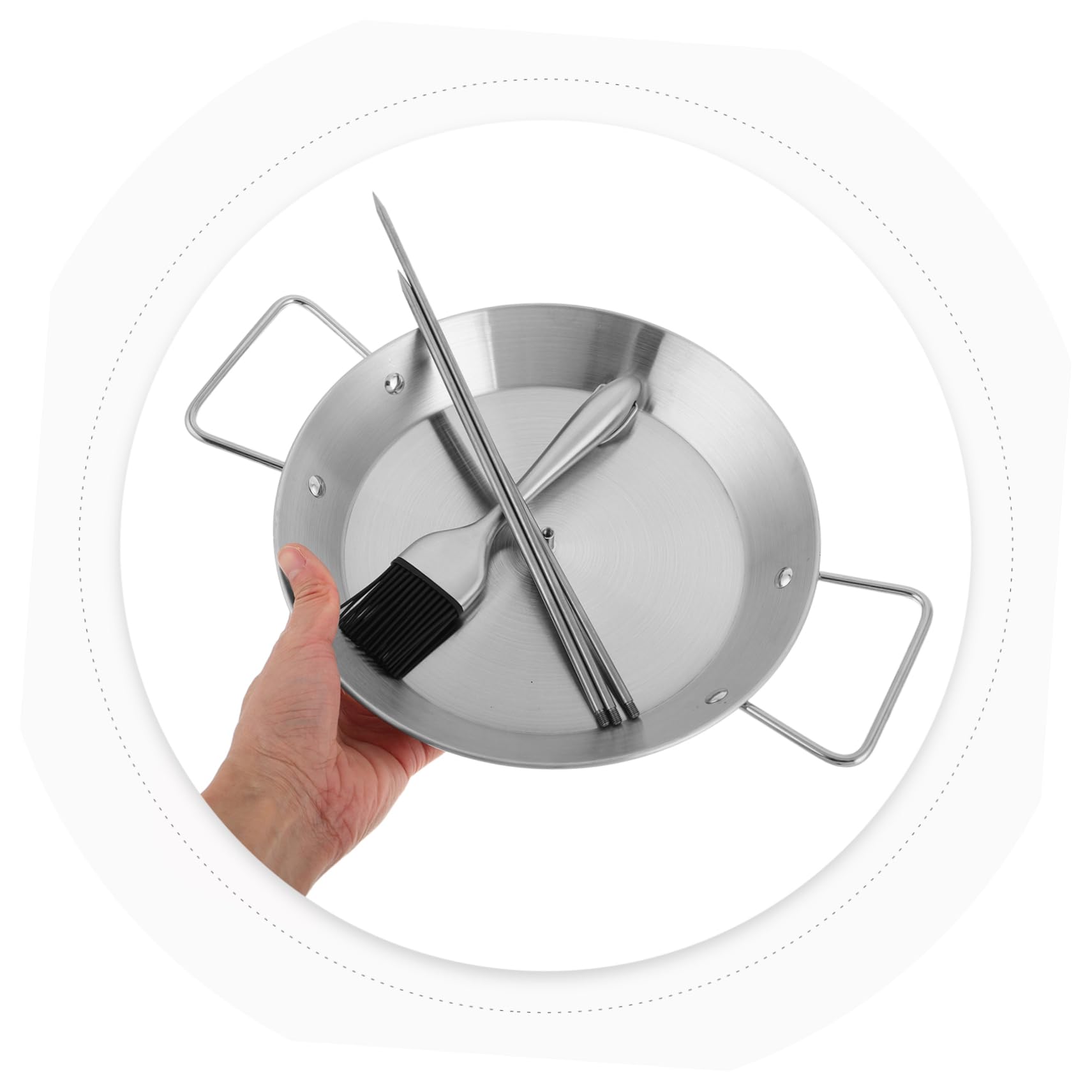 Parrilla Vertical para Barbacoa con 3 Pinchos Extraíbles | 1 Juego con Cepillo para Aceite, Diseño Vertical, Uso para Shawarma, Kebabs, Pescado y Salchichas
