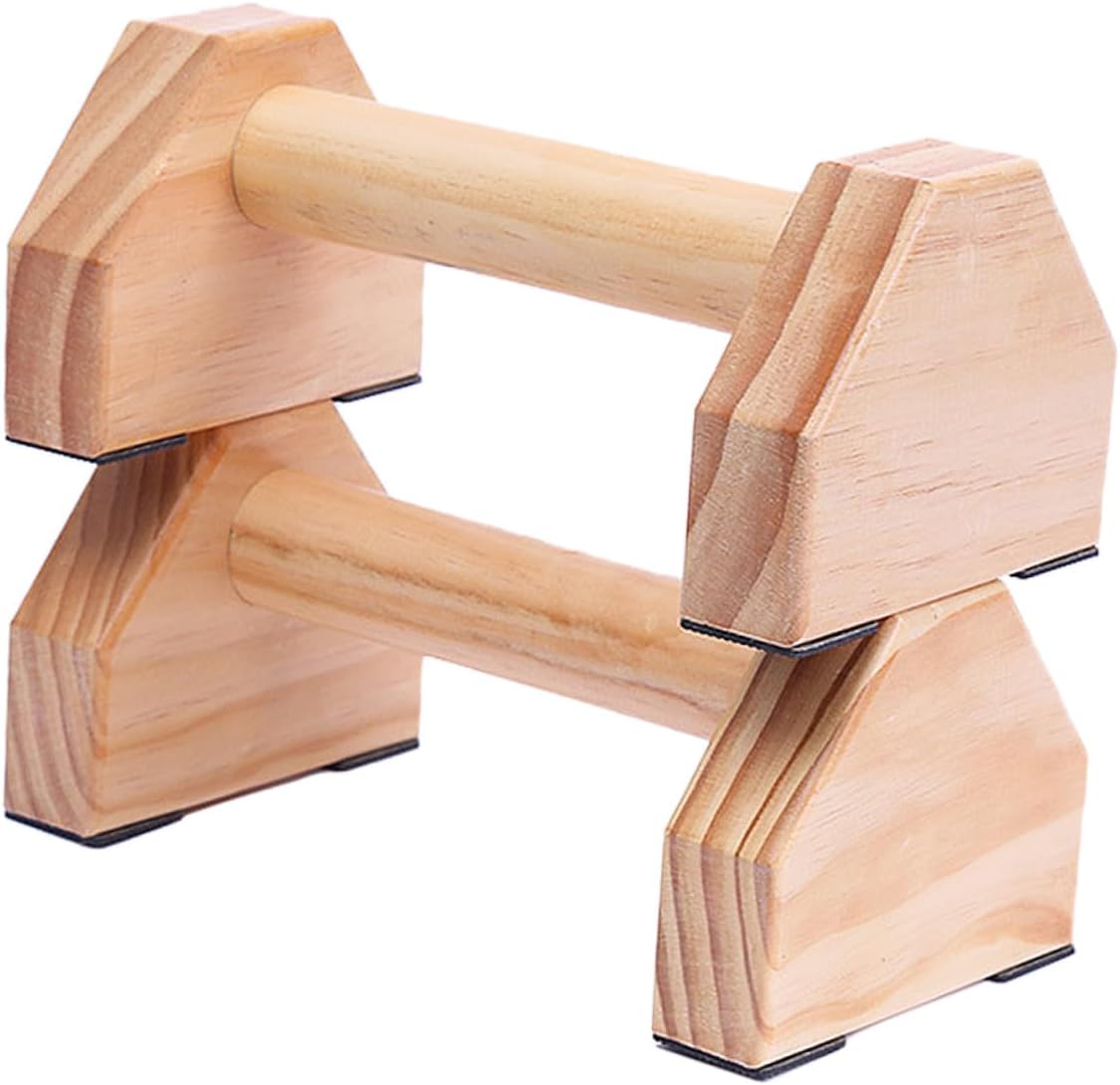 Solid Wood Push-up Bars for Muscle Training Portable Handstand Stands for Fitness at Home Ergonomic Design Durable Non-slip Grip for Calisthenics and Strength Training