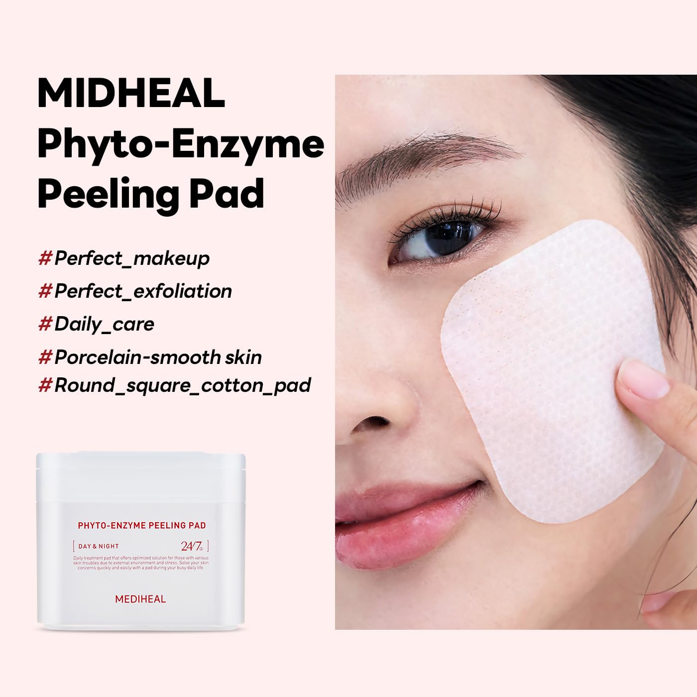 MEDIHEAL Phyto Enzyme Peeling Pad - Vegan Face Resurfacing Gauze Pads with LHA & Papaya Enzym - Pore Tightening Pads to Control Sebum - Exfoliating for Dead Skin Cells, 90 sheets