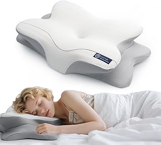 Cervical Neck Pillow for Side & Back Sleepers, Ergonomic Memory Foam Pillow for Sleep