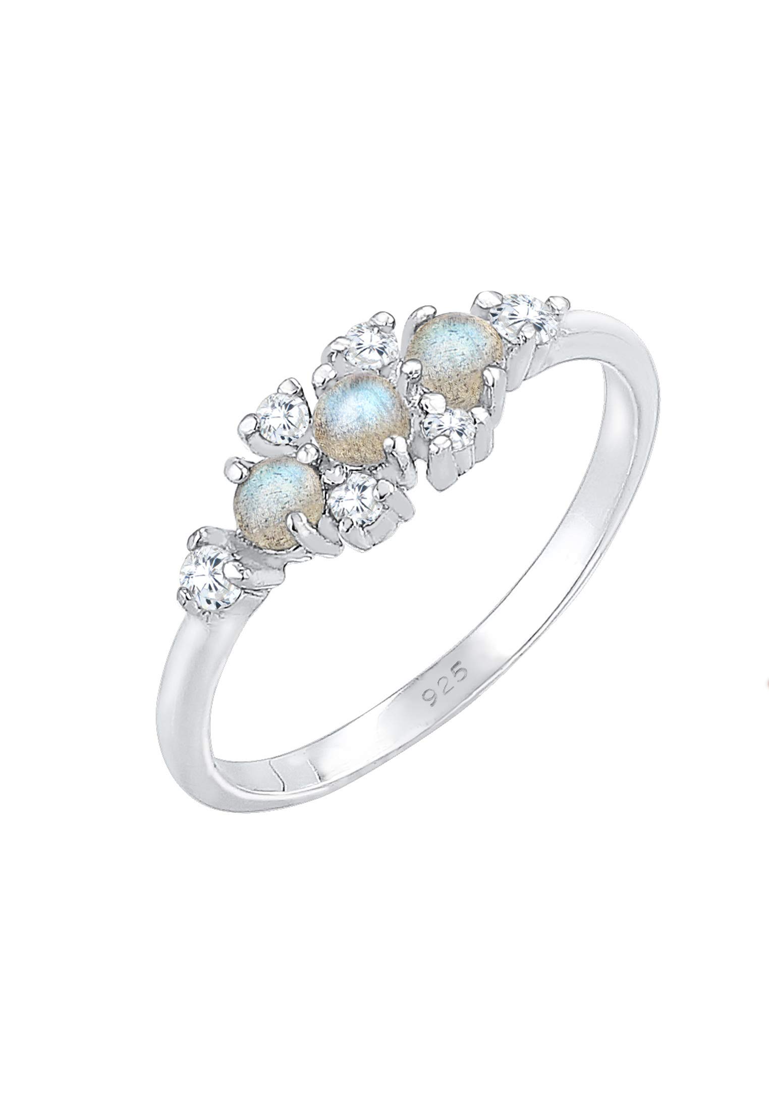 Elli Ring Vintage Labradorite Zirconia 925 Sterling Silver